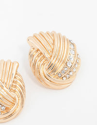 Gold Wrapped Crystal Stud Earrings - link has visual effect only