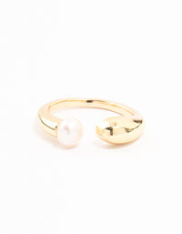 Gold Plated Open Pearl Ring - link has visual effect only