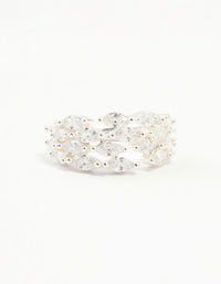 Silver Plated Marquise Cubic Zirconia Open Ring - link has visual effect only