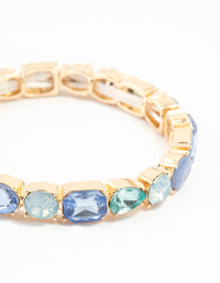 Gold Blue Cluster Stretch Bracelet - link has visual effect only