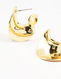 Gold Plated Wave Stud Earrings - link has visual effect only