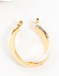 Mixed Metals Twisted Hoop Earrings - link has visual effect only