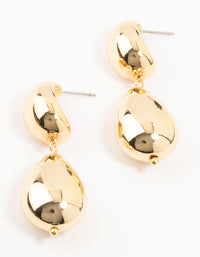 Gold Plated Double Bubble Drop Earrings - link has visual effect only