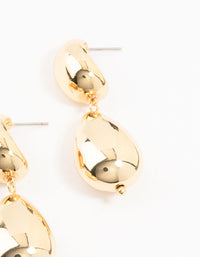 Gold Plated Double Bubble Drop Earrings - link has visual effect only