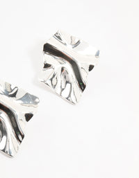 Silver Plated Warped Metal Stud Earrings - link has visual effect only