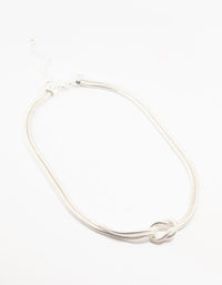 Silver Plated Double Chain Knotted Necklace - link has visual effect only