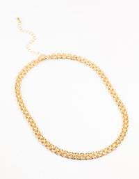 Gold Plated Weave Flat Chain Necklace - link has visual effect only