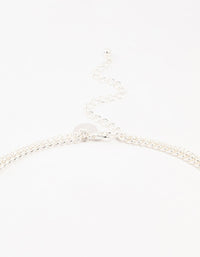 Silver Plated Diamante Cross Layered Curbchain Necklace - link has visual effect only