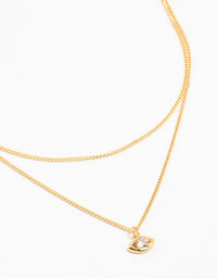 Gold Plated Evil Eye Chain Layered Necklace - link has visual effect only