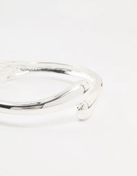 Silver Plated Open Hinge Wrapped Bracelet - link has visual effect only