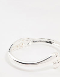 Silver Plated Open Hinge Wrapped Bracelet - link has visual effect only