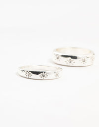 Silver Plated Celestial Star Rings 3-Pack - link has visual effect only