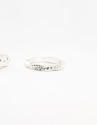 Silver Plated Diamante Twisted Ring Pack - link has visual effect only