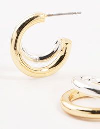 Mixed Metals Graduating Hoop Earrings - link has visual effect only