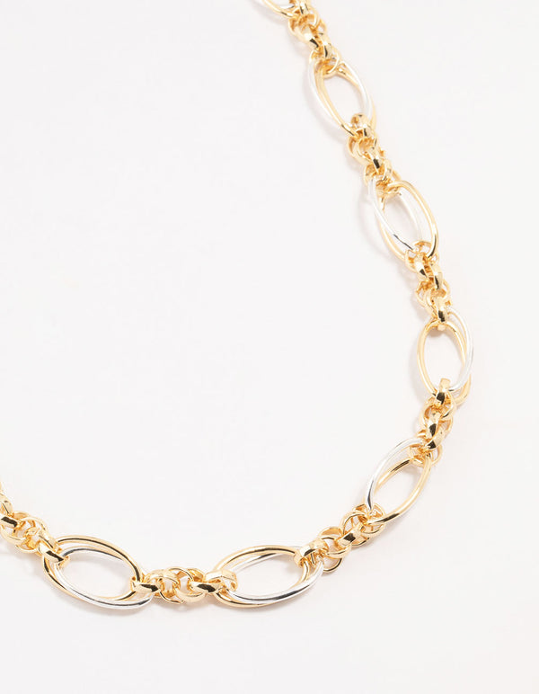 Mixed Metals Chunky Chain Necklace