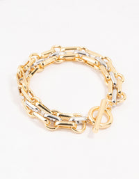 Mixed Metals Statement Toggle Chain Bracelet - link has visual effect only