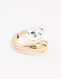 Mixed Metals Chunky Bubble Adjustable Ring - link has visual effect only