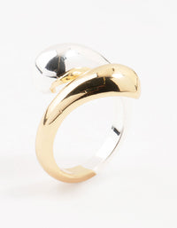 Mixed Metals Chunky Bubble Adjustable Ring - link has visual effect only