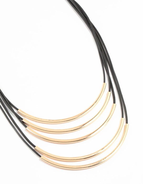 Gold Layered Cord Necklace