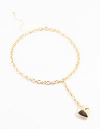 Gold Puffy Heart Y-Necklace - link has visual effect only