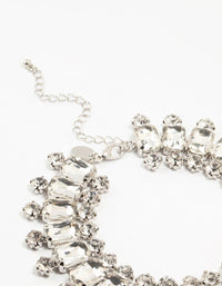 Rhodium Diamante Choker Necklace - link has visual effect only