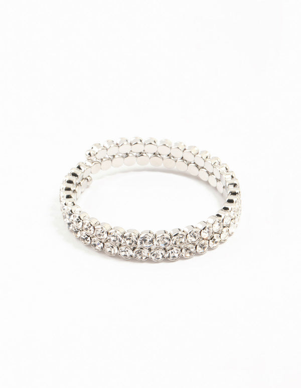 Rhodium Diamante Bangle