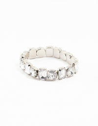 Rhodium Diamante Cluster Stretch Bracelet - link has visual effect only