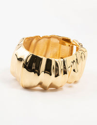 Gold Plated Chunky Ripple Bangle - link has visual effect only