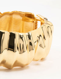 Gold Plated Chunky Ripple Bangle - link has visual effect only