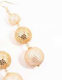 Gold Fishnet Ball Drop Earrings - link has visual effect only