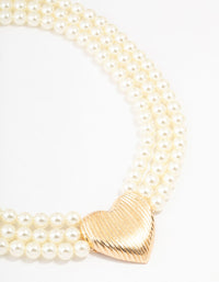 Acrylic Pearl Heart Pendant Necklace - link has visual effect only