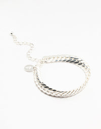 Silver Plated Brass  Herringbone T & O Bracelet - link has visual effect only