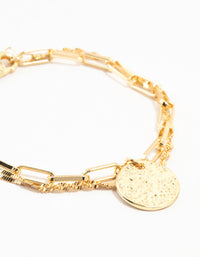 Gold Plated Brass Double Layered Mini Coin Bracelet - link has visual effect only