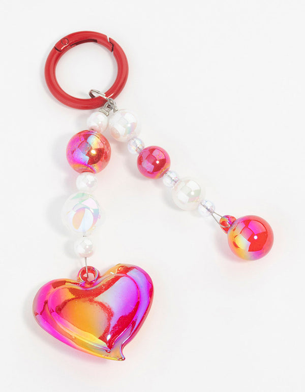 Pink  Large Heart Keychain