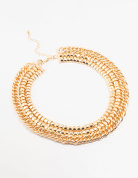 Gold Multiple Chains Chunky Necklace - link has visual effect only