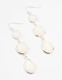 Silver 3 Row Resin Drop Earrings - link has visual effect only