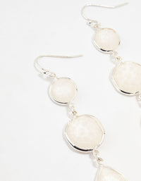 Silver 3 Row Resin Drop Earrings - link has visual effect only