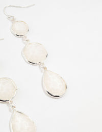 Silver 3 Row Resin Drop Earrings - link has visual effect only