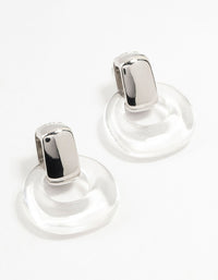 Rhodium Acrylic Stud Earrings - link has visual effect only