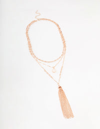 Rose Gold 3 Layered Pendant Necklace - link has visual effect only