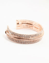 Rose Gold Clear Diamante Open Wrist Cuff - link has visual effect only