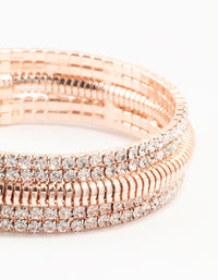 Rose Gold Clear Diamante Open Wrist Cuff - link has visual effect only