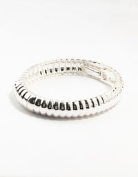 Small Silver Ribbed Bangle - link has visual effect only