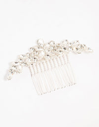 Silver Mixed Cut Cubic Zirconia Hair Comb - link has visual effect only