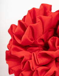 Large Red Ruffle Fabric Scrunchie - link has visual effect only