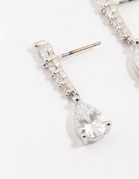 Silver Cubic Zirconia Drop Earrings - link has visual effect only