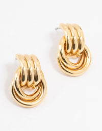 Gold Plated Vintage Knotted Stud Earrings - link has visual effect only