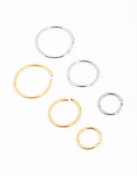 Mixed Metals Graduating Nose Rings 6-Pack - link has visual effect only