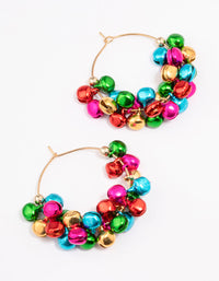 Colourful Bell Gold Hoop Earrings - link has visual effect only