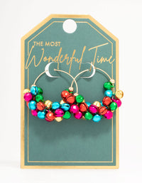 Colourful Bell Gold Hoop Earrings - link has visual effect only